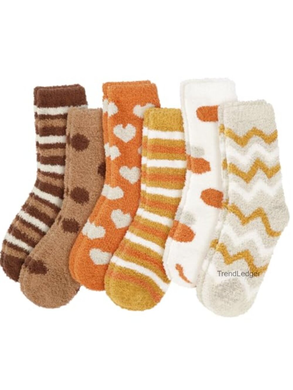 6 Pairs Women's Fluffy Fuzzy Slipper Socks Coral Fleece Cozy Home Socks